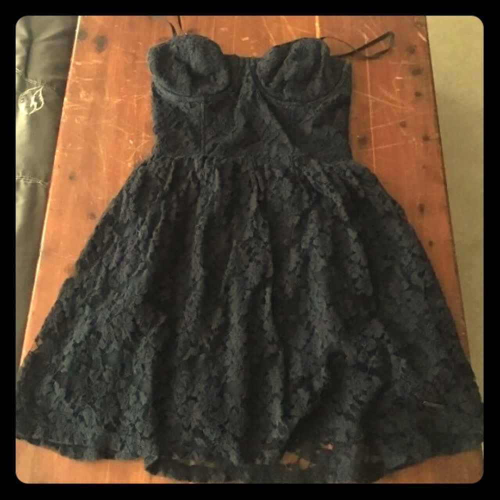 Abercrombie and Fitch Navy Blue Lace Dress